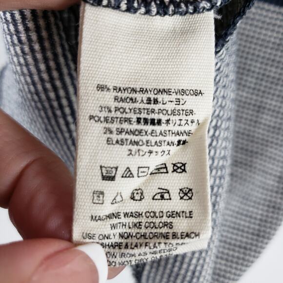 Free People Women's XS Donnas Super Stretch Layering Tee Ribbed Stripe Mock Neck - Picture 8 of 10